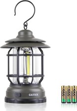 GEMEK Tragbare Retro Camping Laterne hängende dimmbare Zeltleuchte - GRÜN