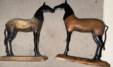 Antike großes Pferde Paar Skulptur Holz FolkArt Handmade Unikate