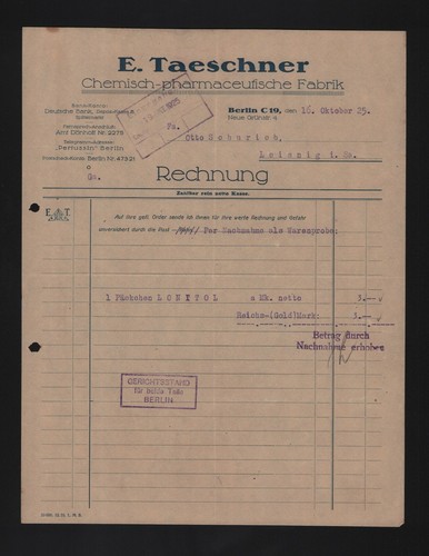 Berlin rechnung 1925 e - berlin,,