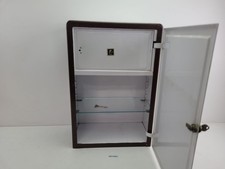 Arzneischrank DDR MLW Giftfach Glasböden Metall Braun 50er Jahre Alt #2511021