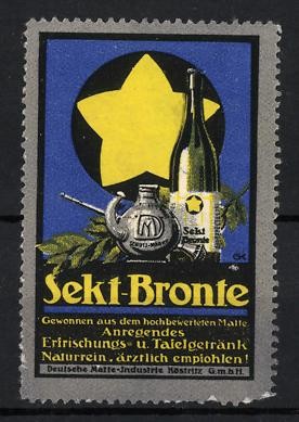 Reklamemarke sekt bronte - reklamemarke, sekt-bronte