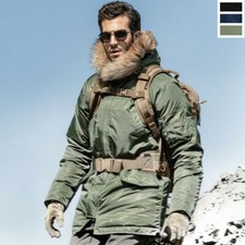 Herren N-3B Flight Jacke Parka Mäntel Winter Warm Hooded Militärjacke Mit Kapuze