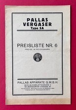 alte Preisliste Nr. 6 PALLAS