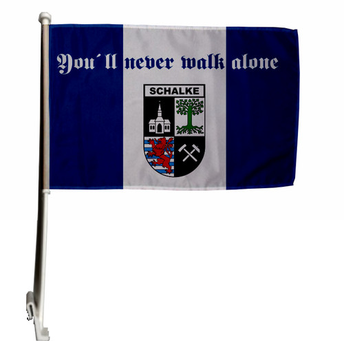 Autoflagge schalke never walk - autoflagge,