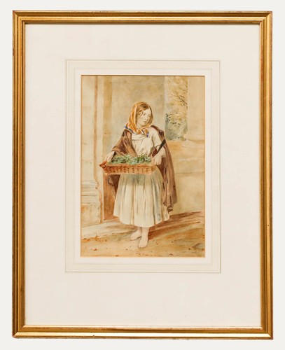 Gerahmtes aquarell aus dem - aquarell,