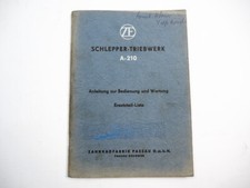 ZF A210 A-210 Schlepper Triebwerk Bedienungsanleitung Ersatzteilliste 1960