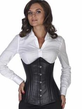 Corsage korsett schwarz leder - corsage,