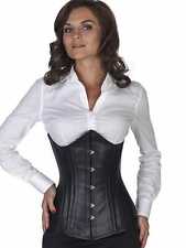 Corsage Korsett Schwarz Leder
