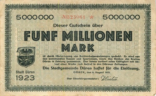 Düren stadt millionen mark - stadt,