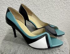 Peeptoes High Heel  40 / 41 Vintage  Neu ungetragen  Blau Weiß Türkis 