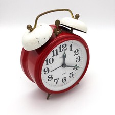 Vintage Blessing Wecker Doppelglockenwecker Alarm Clock West Germany Rot UR1
