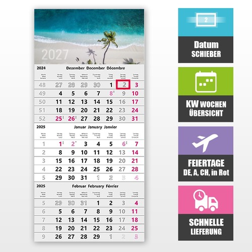Monatskalender 2027 - 3-,