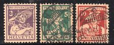 Schweiz 130-132 Pro Juventute 1916 komplett gestempelt