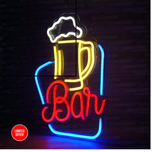 Bar neon schild usb - bar,