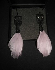 Eulen Ohrringe mit Feder