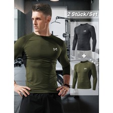 2X Herren Underwear Langarmshirt Funktionsshirt Unterziehshirt Kompressionsshirt