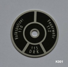K001) Notrufnummernscheibe