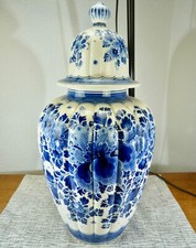 schöne Deckelvase Urnenvase Delft blau Made in Holland