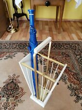 antiker Schirmständer aus Holz / Aluminium 60er - 70er Jahre Regenschirmständer