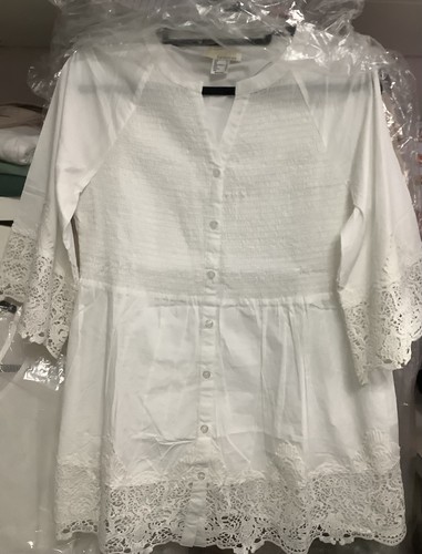Damen spitzenbluse weiß - weiß, 40