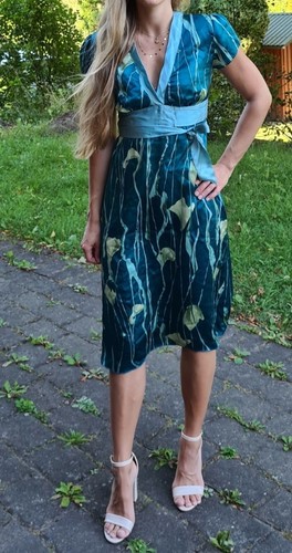 Satin kleid grün - kleid, blau