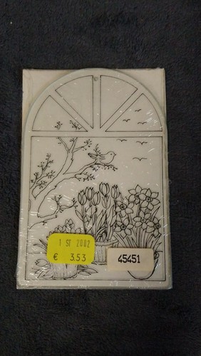 Fensterbild glas vogel blumen - vogel,