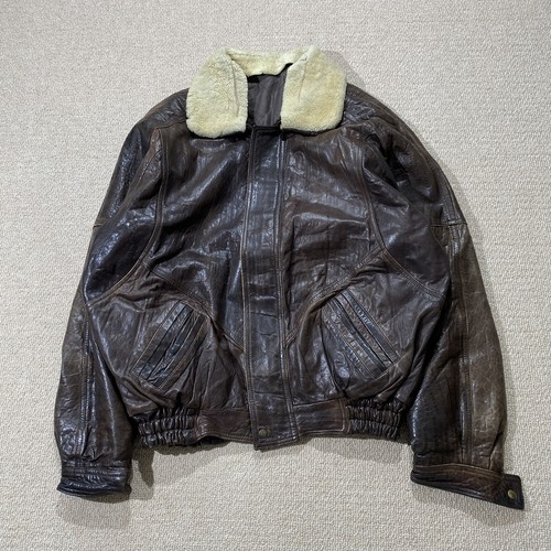 Vintage leder bomberjacke - leder,