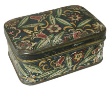 Alte florale kleine Blechdose Dose Kaufladen Tabakdose Kaufmannsladen Jugendstil