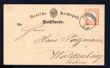 DR Brustschild Postkarte 11.2.73, Ottensen nach Waldenburg