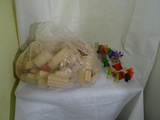 6,2 kg Holzbausteine Konvolut mit Tieren,Mensch überwiegend Natur Holzbausteine