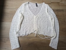 Weißer Lochstrickpulli  von