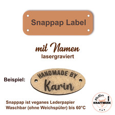 Snappap Label  HANDMADE BY +