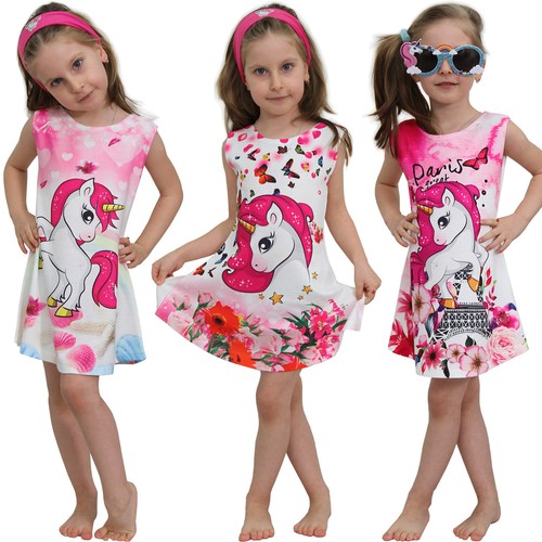 Kleid sommer einhorn mädchen - einhorn,