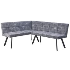 Eckbank - grau - Samt - links