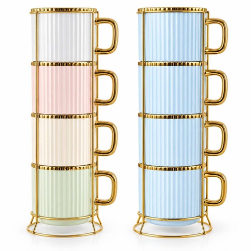 4er kaffeetassen set mit - kaffeetassen,
