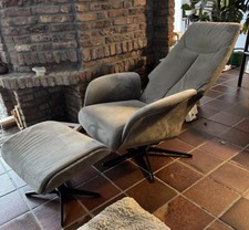 Relaxsessel mit Hocker Sessel Ruhesessel Fernsehsessel Anthrazit Mikrofaser