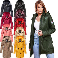Navahoo Damen Regenjacke Regenmantel lang Teddyfell Jacke Mantel Kapuze B678 NEU