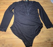EDEL: HUBERMASCHE CityBody / Spitzenbody, Gr. 48, schwarz,NEU * Baumwolle