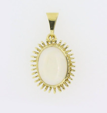 333/- 8 Kt Gold Anhänger, Opal, Cabochon, 28 mm lang, Damen, guter Zustand