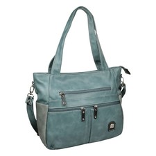 Damen Handtasche Tasche Schultertasche Umhängetasche Shopper Einkaufstasche Blau