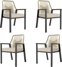 4x Stuhl Rattanstuhl Sessel Rattansessel Wiener Geflecht Gartenstuhl Poly Rattan