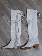 Cowboy Leder Overknee Stiefel Gr. 38