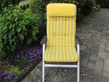 Polsterauflagen, Set = 4 St. mit abklappbaren Nackenkissen, Hochlehner