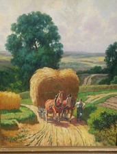 Bild Bauer mit Heuwagen