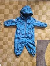 Baby Kinder Thermoanzug Regenanzug Overall PocoPiano - Gr. 74/80 Blau Dinos