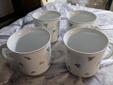 porzellan colditz ddr 95 4 Stk.Kaffeebecher Blumendekor Weiß Gebraucht 