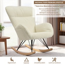 Schaukelstuhl Stillsessel Schaukelsessel mitArmlehnen Gepolsterter Schwingsessel