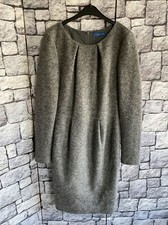 Strenesse Blue klassisches Kleid Schurwolle grau Größe 36 ,Weich,36D7,gefüttert