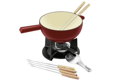 Käsefondue set gusseisen rot - gusseisen,