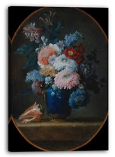Kunstdruck Anne Vallayer-Coster - Vase mit Blumen und Muschelhorn
